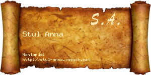 Stul Anna névjegykártya
